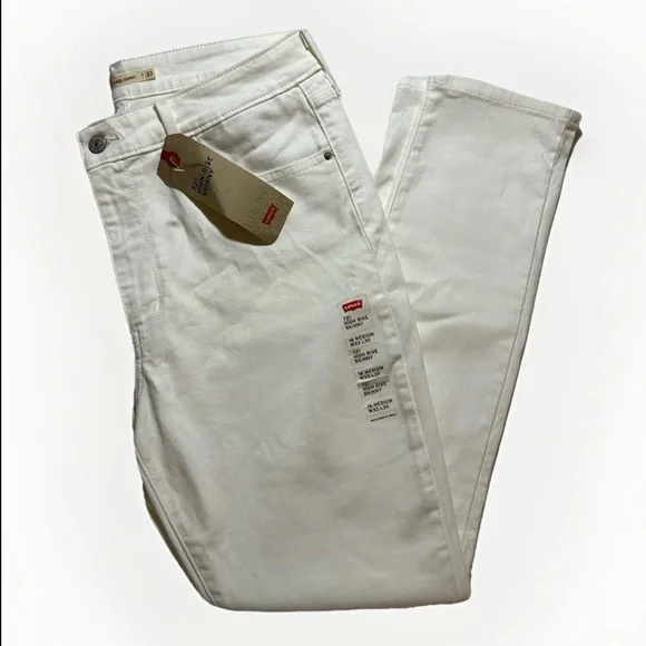 Levi’s 721 High Rise Skinny Jeans White Denim Womens Plus Size 16 NWT - Picture 1 of 8